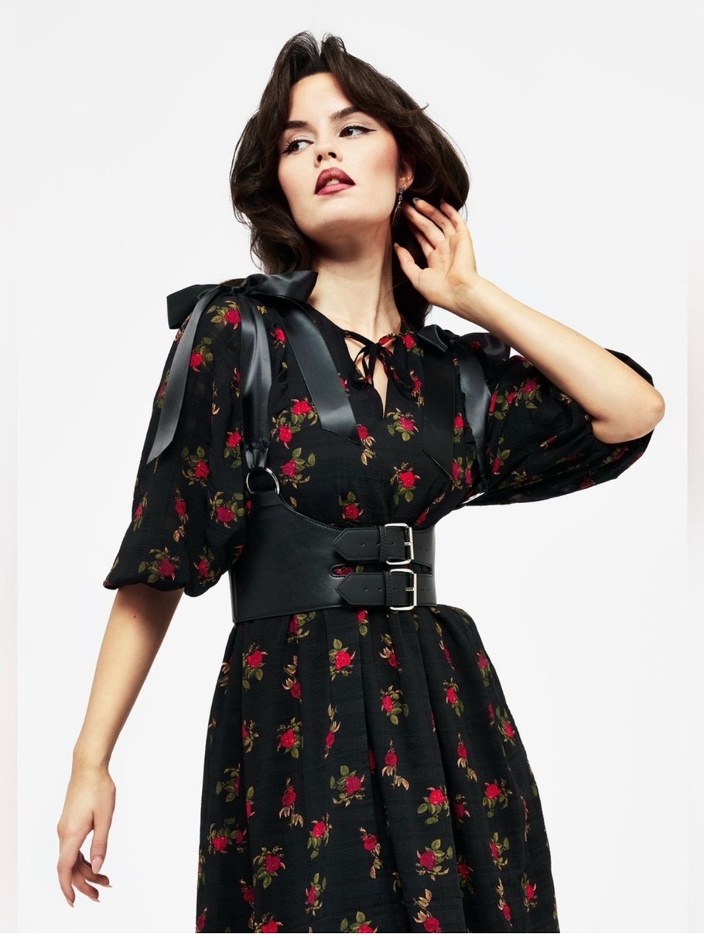 Disturbia | Darcey Floral Print Chiffon Midaxi Dress - Picture 4 of 4
